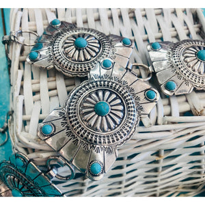 Square Turquoise Concho Belt