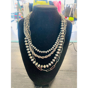 4 Strand Silver Necklace