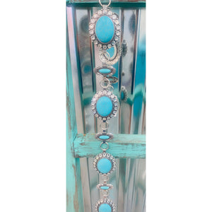 Turquoise and Rhinestone Concho Belt