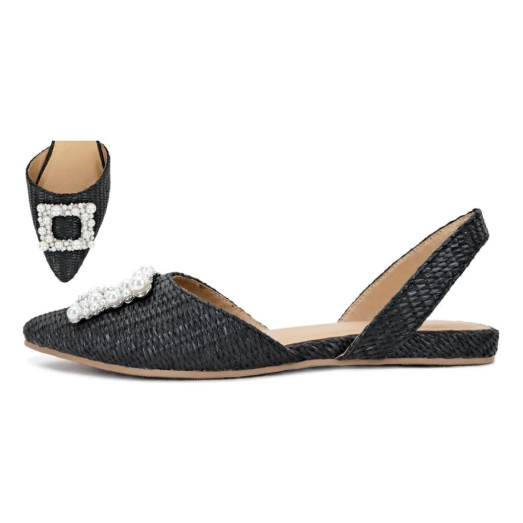 Meryl Raffia Flats