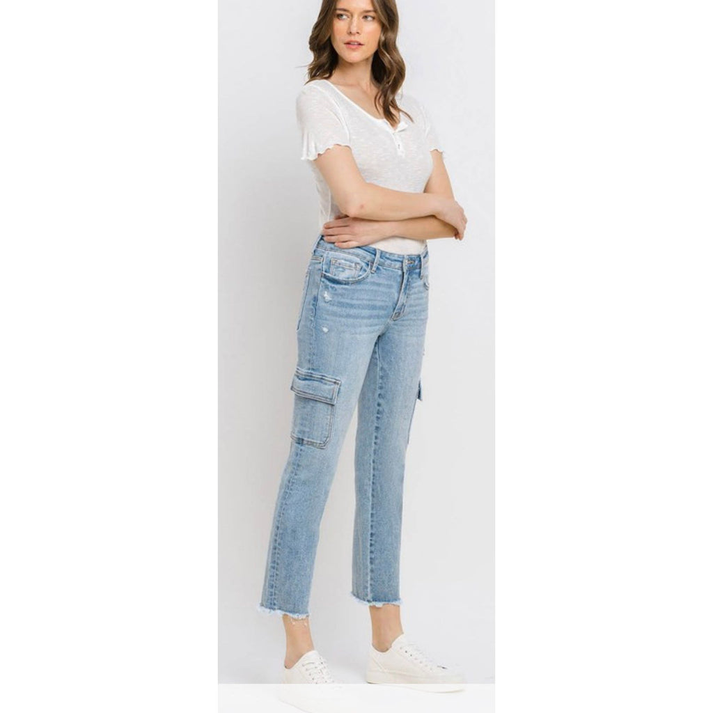 Mid Rise Cargo Jeans