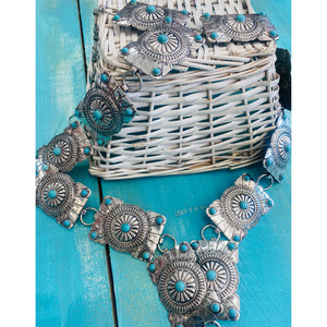 Square Turquoise Concho Belt