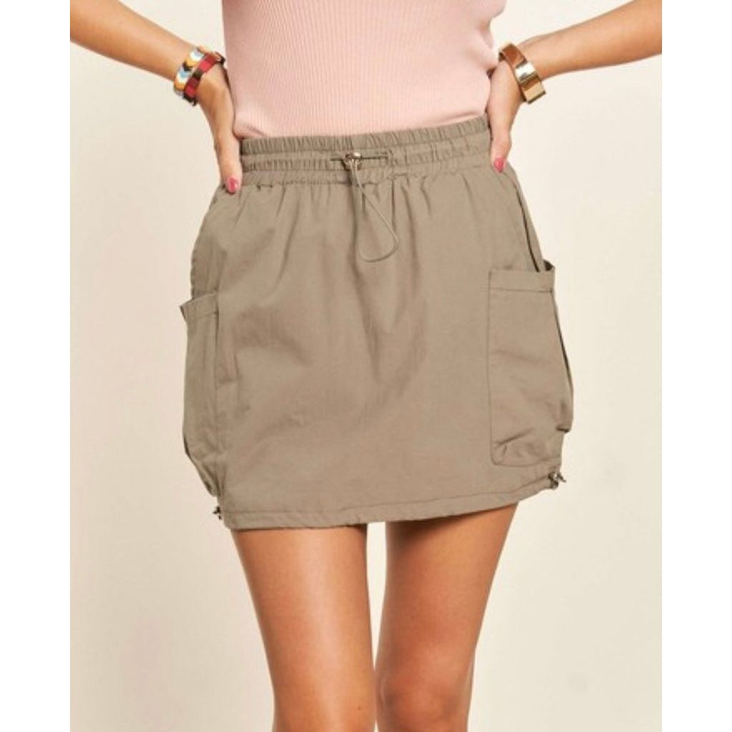 Drawstring Cargo Skort