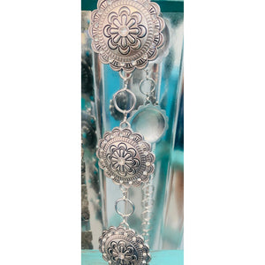 Round Silver and Rhinestone Concho Belt