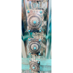 Square Turquoise Concho Belt