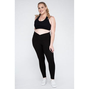 Plus Size V Waist Full Length Leggings