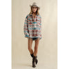 Frayed Aztec Western Shacket