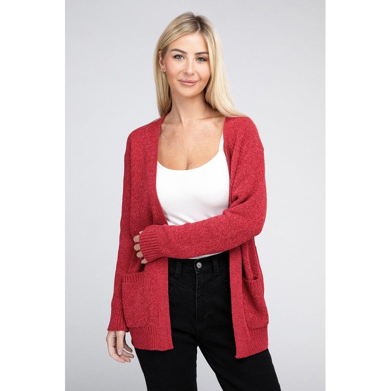 Melange Open Front Sweater Cardigan