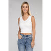 Ribbed Scoop Neck Cropped Sleeveless Top