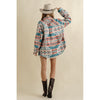 Frayed Aztec Western Shacket