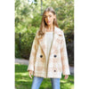 Fuzzy Boucle Textured Double Breasted Coat Jacket