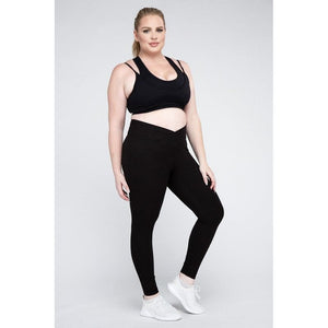 Plus Size V Waist Full Length Leggings