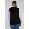 Plus Drawstring Waist Military Hoodie Vest