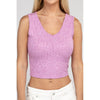 Ribbed Scoop Neck Cropped Sleeveless Top