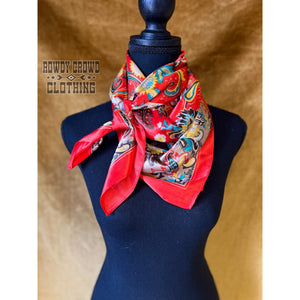 Women's scarf, Western Accessories, Western Apparel, Western Wholesale, western wild rags, cowboy rags, cowboy scarf, Wholesale Accessories, Wholesale Apparel, orange, paisley wild rag, orange wild rag