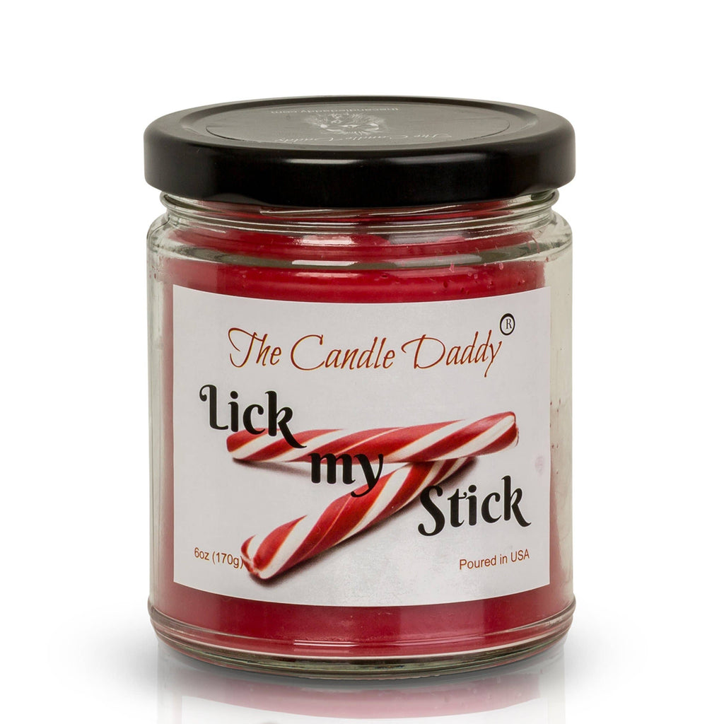 Lick My Stick Peppermint Holiday Candle - Funny Candy Cane