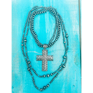 Cross and Strand Necklace Set