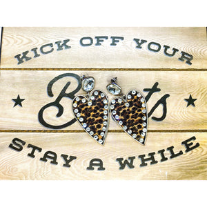 Cheetah Print Heart Rhinestone